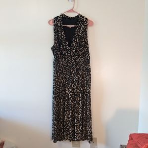 Evan Picone Animal Print Dot Long  Dress